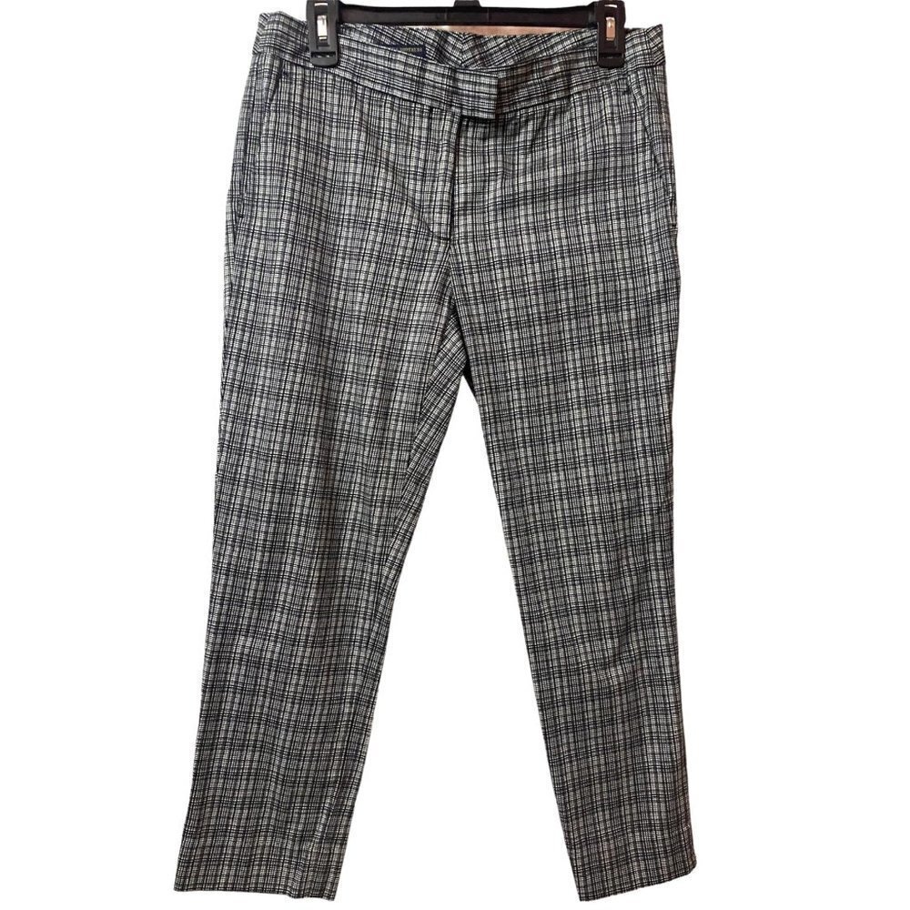 Brooks Brothers Slim-Fit Plaid Twill Gray Ankle Fit Pants Size 6